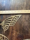 Vintage Solid Brass Butterfly Wall Hanging Art Decor Set Of 4 Boho