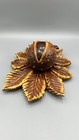 Rare  Unique Vintage Hand Carved Horse Chestnut Jewelry Box 1950   s 