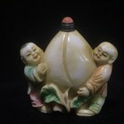 Vintage Chinese Snuff Bottle Antique Statue Painted Bottles Carved Nice