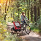 Child Bike Trailer 3 In1 Foldable Jogger 2-seat Baby Stroller W  Shock Absorber
