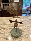 Vintage Brass And Copper Rooster Weathervane