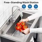 Stainless Steel Utility Sink  Free Standing With Faucet   Legs For Laundry Room