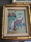 3 Antique Vintage Asian Oriental Signed Framed Lithograph