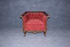 Fine Quality Carved French Louis Xv Walnut Square Back Bergere Chair