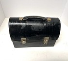 Vintage Aladdin Industries Black Metal Dome Top Lunch Box work Pail No Thermos