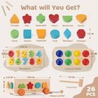 Shape Sorter - Wooden Pound A Ball And Montessori Number Puzzle Set For Babie   