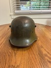 Vintage German-style Green Steel Military Helmet  Liner Removed  No Markings