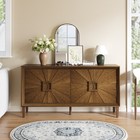 60   Rustic Credenza Heavy-duty Wood Tv Stand Storage Cabinet For Living Room