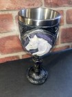 Black And Purple Celtic Goblet With White Unicorn Head 