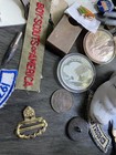 Junk Drawer Lapel Pin Lighter Token Lot Vintage Resell Military Army Cars