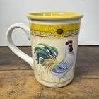Gibson Country Morning Rooster And Sunflower Anytime  Mug Yellow  14oz Nwt