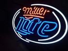 Real Glass Neon Sign Miller Lite Metal Frame 42x32cm Decoration Light Beer Ba   