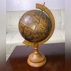 Antique Style Old World Globe Twirls On Wooden Stand