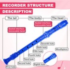 Soprano Recorder Instrument Student Fingering 8 Hole Flute Beginner Dark Blue