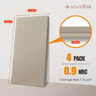 4pack Fiberglass Acoustic Wall Panels 23 6x11 8in Beige 7 75sq Ft Aluminum Frame