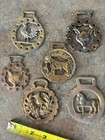 Brass Horse Medallion Antique To Vintage Lot Of 6 Odd Sizes