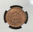 Ngc Ms63rb 1855 Braided Hair Large Cent Upright 55  True Red Brown Color