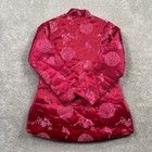 Chong Shin Brocade Jacket Red Silk Blend Mandarin Collar Dragon Floral Pattern