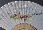 Sale  5 Vintage Japanese Hand Painted Bamboo Paper   Silk Folding Fans free Ship