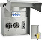 Rv Electrical Panel With Breaker  Temporary Power Rv Outlet Box With 20 30 50 Am
