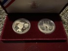 1983 S 1984 Us Mint Olympic Silver Dollar 2 Coin Set Box   Case La Olympics