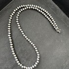 Southwestern Sterling Silver Beads 5mm Sterling Silver Bead Necklace 16  S429