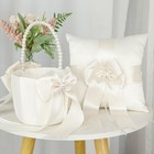 Flower Girl Basket Ring Pillow Set Wedding For Ceremony Cushion Bride
