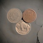 Buffalo Head Nickel Liberty V Nickel 5c Lincoln Wheat Cent - Set Of  3 Coins