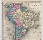 1860 South America Map Original   10 5x8 5  Burgess - Brazil - Patagonia - Peru