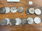 Junk Drawer Lot Coins From Mexico  1950 s 50 Centavos  Un Pesos  1813 1 2 Real