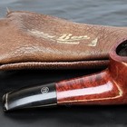 Big Ben Ranger 4468 Tobacco Pipe Vintage Holland Briar Bent W leather Pouch