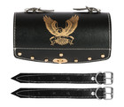 Printed Single Lock Saddle Bag For All Bikes  black  Golden 