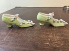 Pair Vintage Japan Ladies Shoes W Flower Petals  3 1 4 