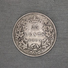 1883 25 Cents Canada Queen Victoria  925 Sterling Silver Coin