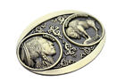 Men Native Cowboy Western Metal Belt Buckle Antique Gold Buffalo 5 Cents Indian
