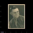 Old Vintage Real Photo Postcard Rppc Solo Man Glasses Tie Army Soldier Portrait