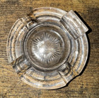 Vintage Cigar cigarette Heavy Crystal Glass Ashtray With Match Holder Retro Look