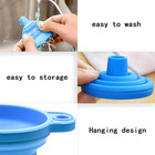 Collapsible Silicone Funnel - Foldable Kitchen Tool  Heat Resistant  Red