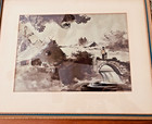 Lot Of 3 - Vintage Pieces Of Asian Art Matted   Framed - All 14 75x11 75     