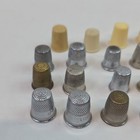 Lot Of 23 Sewing Thimbles Mixed Metal   Plastic Assorted Sizes