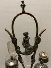 Antique Meriden Silverplate Condiment Cruet Set Putti Handle 5 Bottles Victorian