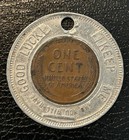 1956 Encased Coin Lincoln Wheat Cent Copper  good Luck 