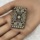 Vintage Art Deco Style Brooch Ab Rhinestones 2  Rectangle