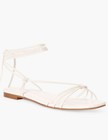 Alize Lace Up Flat Sandals  White Size 11 Womans New- Wot Vegan Gladiator Cross 