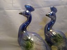 Large Double Peacock Iridescent Blue Lester Wear Figurine