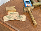 Three Antique Razors And Blades