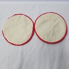 Vtg Embroidered Potholders Pots   Pans Red Birds Floral Backing Cottagecore 50 s