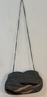 Vintage Gray 80s Clutch Purse W Strips Of  Snakeskin In Black  Gray  Tan Leather