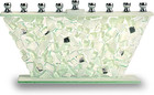 Hanukkah Menorah - White Shattered Glass - Handcrafted Painted Glass - Fits All