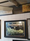 Vintage Budweiser Kings Of Beers Mirror Framed Sign 20x14    Clydesdales Bar Decor